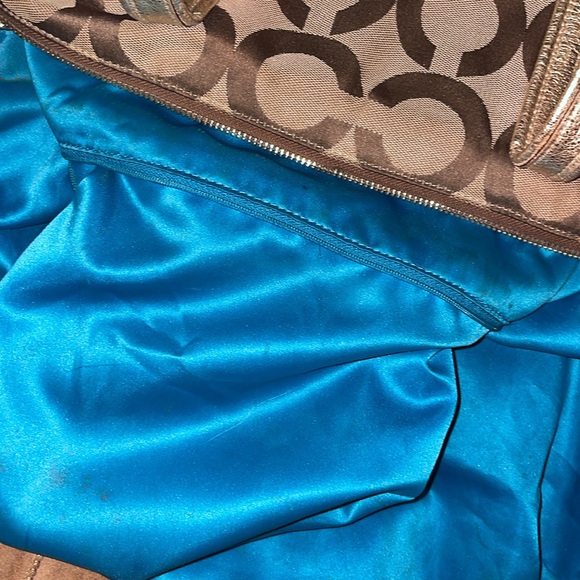 Coach Poppy 3D OP ART Signature GLAM Brown & Gold Tote Bag 13826 - Picture 10 of 11